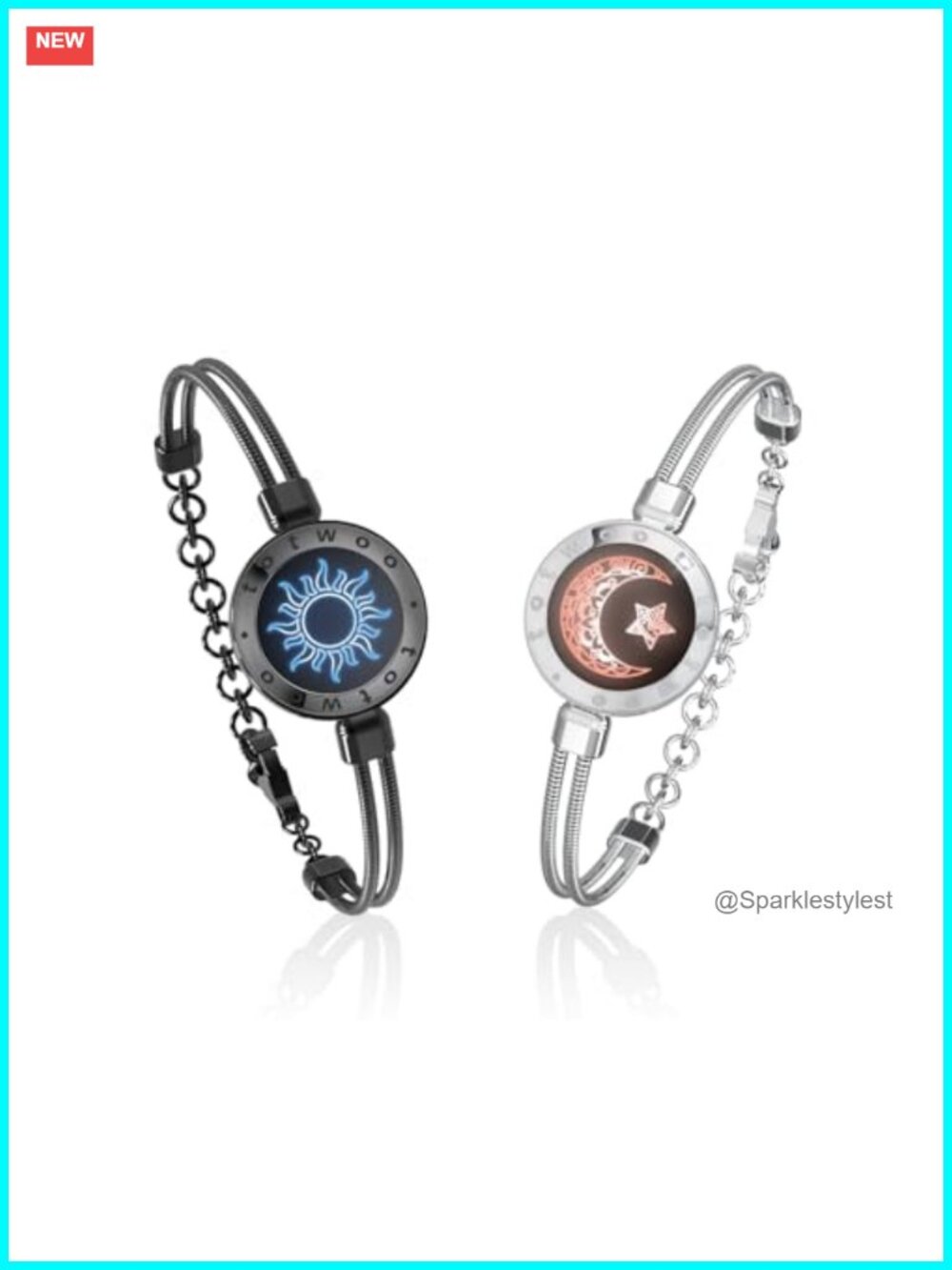 Long Distance Touch Bracelets for Couples Sun & Moon Smart Jewelry Pair